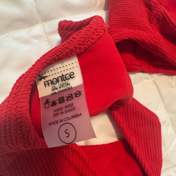 Montce Cherry Red Tori Top and Lulu Bottom Set, Size Small - Picture 7 of 8